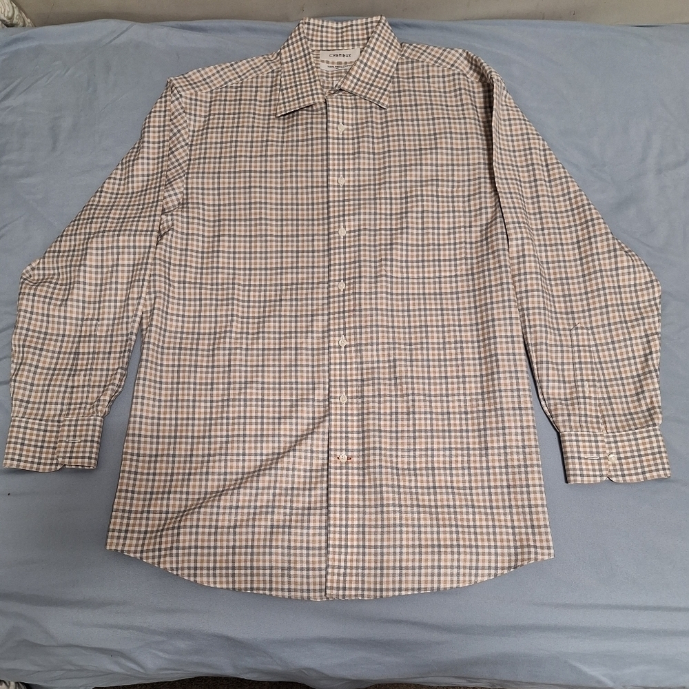 Cremieux 100% Pima Cotton men's button-down shirt size 16.5/33